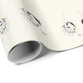 Papier Cadeau oiseau d'autruche brun (Coin rond)