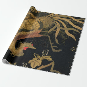 Papier Cadeau Oiseau de coq d'or Classique japonais Antique