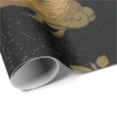 Papier Cadeau Oiseau de coq d'or Classique japonais Antique (Coin rond)