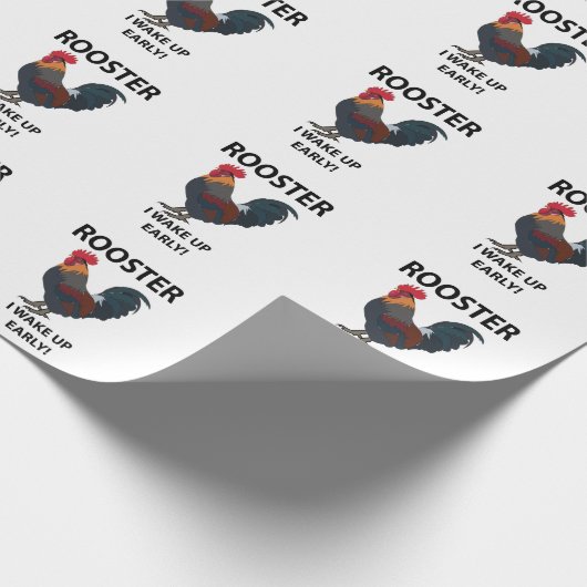 Papier Cadeau Oiseau de coq Je Me Réveille Un Rooster Drôle (Coin)