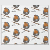 Papier Cadeau Oiseau de fête de Robin (Plat)