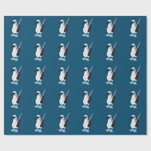 Papier Cadeau Oiseau de mer recouvert de bleu (Plat)