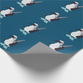 Papier Cadeau Oiseau de mer recouvert de bleu (Coin)