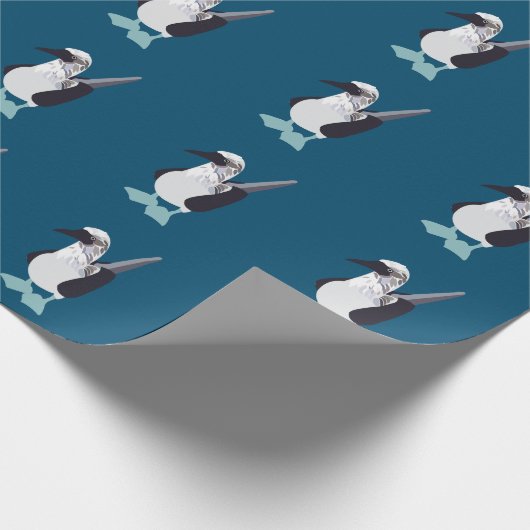 Papier Cadeau Oiseau de mer recouvert de bleu (Coin)