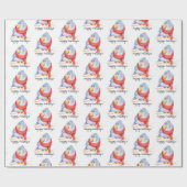 Papier Cadeau Oiseau de Noël avec écharpe  (Plat)