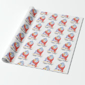 Papier Cadeau Oiseau de Noël avec écharpe  (Déroulé)