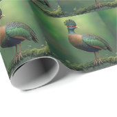Papier Cadeau Oiseau de perdrix en berceau sur une branche (Coin rond)