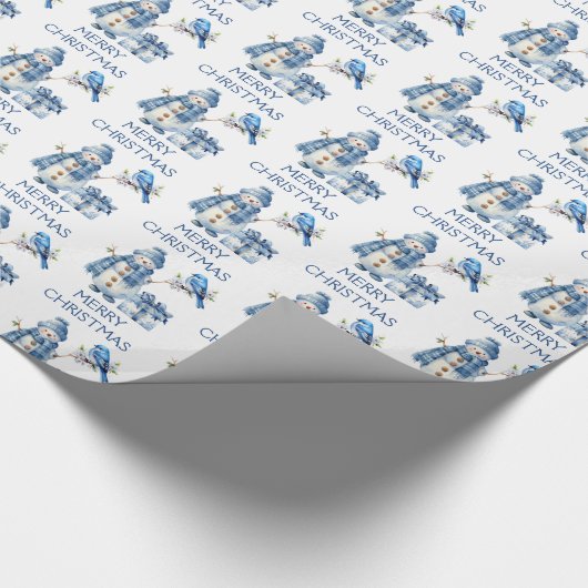 Papier Cadeau Oiseau des neiges présent Noël (Coin)