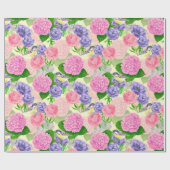 Papier Cadeau Oiseau et fleurs (Plat)