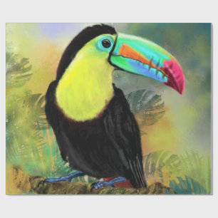 Papier Cadeau Oiseau exotique tropical du Toco Toucan