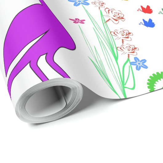 Papier Cadeau oiseau grandiose (Coin rond)