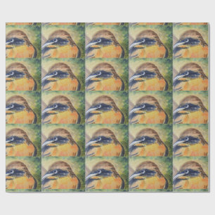 Papier Cadeau Oiseau jaune et noir féroce