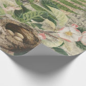 Papier Cadeau Oiseau Nid Floral Jardin Fleur Papillon Art (Coin)