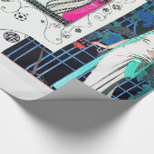 PAPIER CADEAU OISEAU/ROSE DE NUIT ART DÉCO BEAUTÉ MODE (Coin)