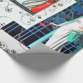 PAPIER CADEAU OISEAU/ROSE DE NUIT ART DÉCO BEAUTÉ MODE (Coin)