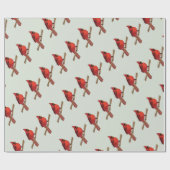 Papier Cadeau Oiseau rouge cardinal du nord (Plat)