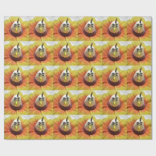 Papier Cadeau Oiseau sculpté en Tournesol Imprimer (Plat)