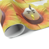 Papier Cadeau Oiseau sculpté en Tournesol Imprimer (Coin rond)