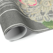 Papier Cadeau OISEAU SUR BRANCHE AVEC Papier À PLEINE LUNE (Coin rond)