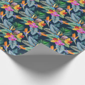 Papier Cadeau Oiseau Tropical Du Paradis Et De L'Orchidée (Coin)