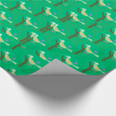 Papier Cadeau Oiseau vert et arbre Motif Nature inspirée