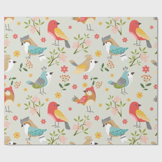 Papier Cadeau Oiseaux  (Plat)