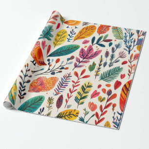 Papier Cadeau Oiseaux aquarelle boho – Art Nature Inspiré 2