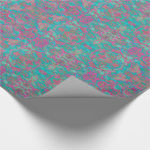 Papier Cadeau Oiseaux Arabesque Bohème Bohème Turquoise Motif (Coin)