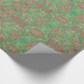 Papier Cadeau Oiseaux Arabesque Oriental Bohème Bohème Rouge Ver (Coin)