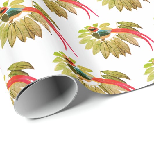 Papier Cadeau Oiseaux Art (Coin rond)