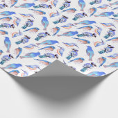 Papier Cadeau Oiseaux aux teintes et teintes bleu (Coin)