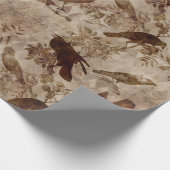 Papier Cadeau Oiseaux Brown et branches (Coin)