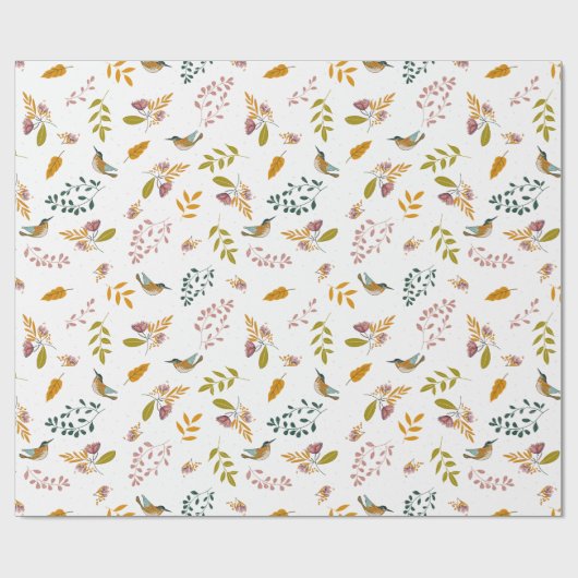 Papier Cadeau Oiseaux colorés (Plat)
