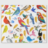 Papier Cadeau Oiseaux colorés (Plat)