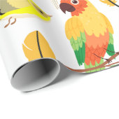Papier Cadeau Oiseaux colorés (Coin rond)