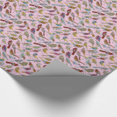 Papier Cadeau Oiseaux dansants brillants (Coin)