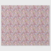Papier Cadeau Oiseaux dansants brillants (Plat)