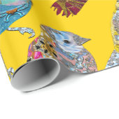 Papier Cadeau Oiseaux dansants élégants au soleil brillant (Coin rond)