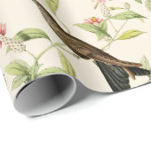 Papier Cadeau Oiseaux de brousse et Feuilles d'ivoire (Coin rond)