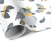 Papier Cadeau Oiseaux de campagne (Coin rond)