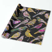 Papier Cadeau Oiseaux de danse au motif de chevalier brillant (Déroulé)