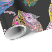 Papier Cadeau Oiseaux de danse au motif de chevalier brillant (Coin rond)