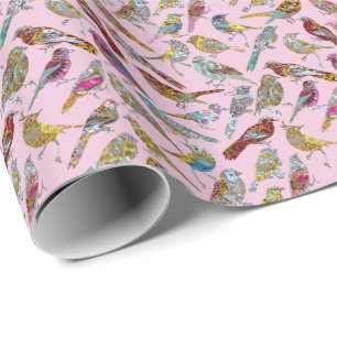 Papier Cadeau Oiseaux de danse brillants