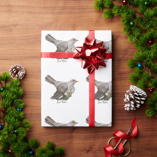 Papier Cadeau Oiseaux de forêt à l'aquarelle (Cadeau de vacances)