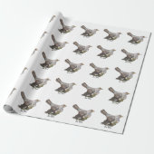 Papier Cadeau Oiseaux de forêt à l'aquarelle (Déroulé)