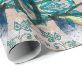 PAPIER CADEAU OISEAUX DE HIBOUX (Coin rond)