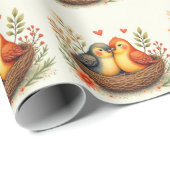 Papier Cadeau Oiseaux de l'amour (Coin rond)
