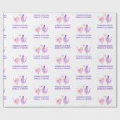 Papier Cadeau Oiseaux de l'amour de mariage Mignonne Mariée Mari (Plat)