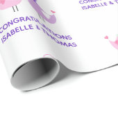 Papier Cadeau Oiseaux de l'amour de mariage Mignonne Mariée Mari (Coin rond)