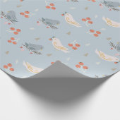 Papier Cadeau Oiseaux de Noël Motif sans couture (Coin)